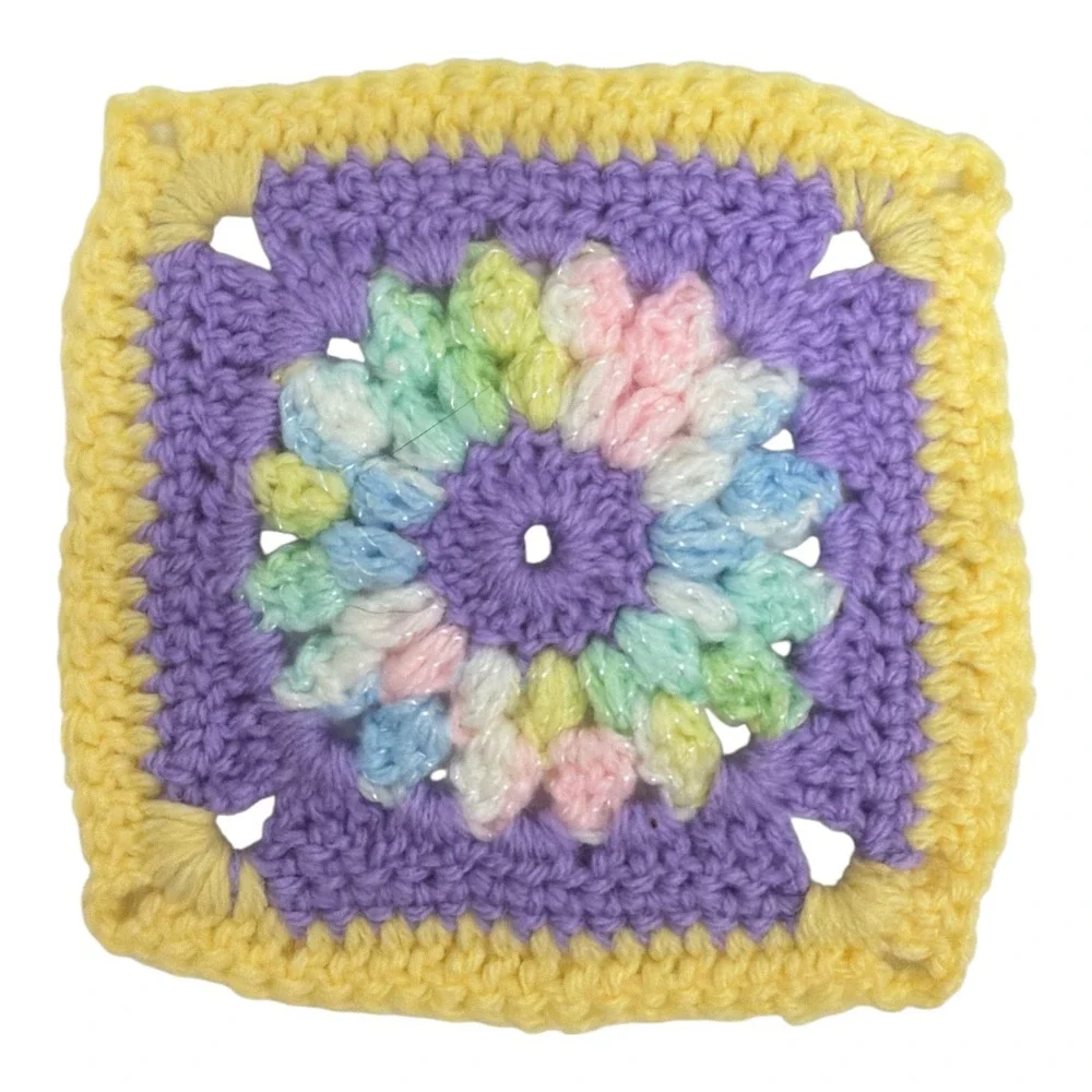 Crochet Coaster Set of 4 Handmade New Pastel 5.5